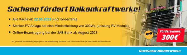 Sachsen fördert Balkonkraftwerke