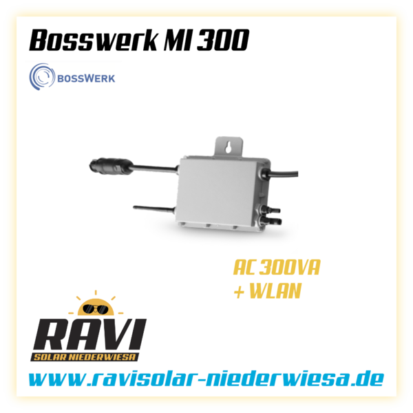 Modulwechselrichter Bosswerk  MI301 2.Generation, AC 300W, WLAN, 12 Jahre Herstellergarantie