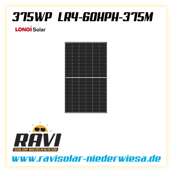 LONGI Solarmodul LR4-60HPH-375M - 375Wp (BFR), Halbzelle
