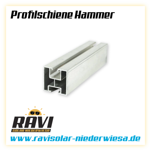 1 x PV Hammer Aluprofil je 2.4 m. 40 x 40 mm.