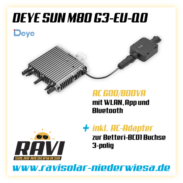 800W Deye (SUN-M80G3-EU-Q0) Neu Generation Upgradefähiger WIFI Wechselrichter mit Relais