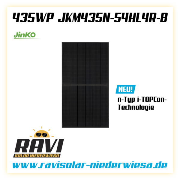 Jinko Solarmodul Tiger Neo 435W N-Type JKM435N-54HL4R-B, fullblack, TOPCon